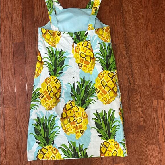 NWT Trina Turk Pineapple Mini Dress Size 2 Blue Yellow Cotton Vacation Summer - Picture 4 of 16